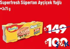 SUPERFRESH SUPERTON AYÇİÇEK YAĞLI TON BALIĞI 3X75 G